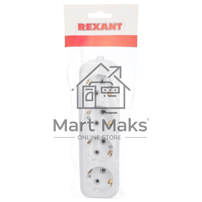 Колодка 4 гнезда c заземлением Rexant