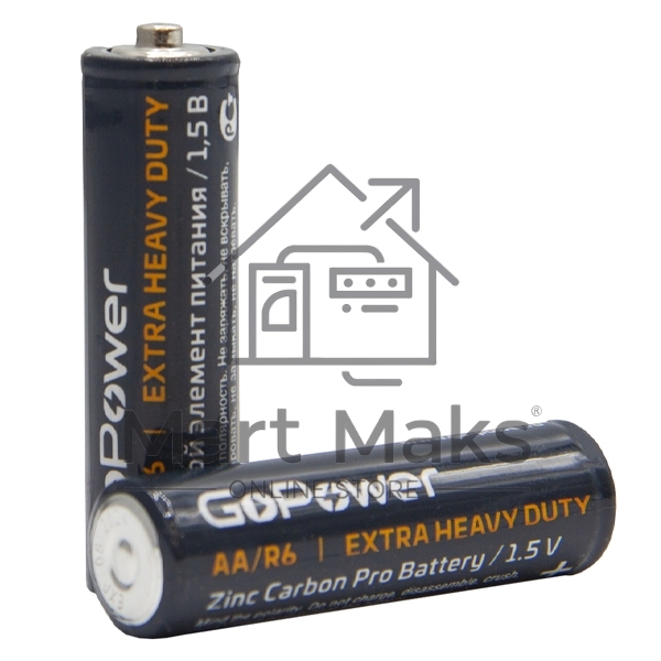 Батарейка GoPower R6 AA Shrink 4 Heavy Duty 1.5V (4/60/1200)