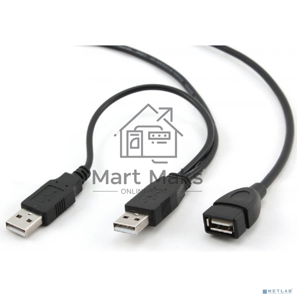 Кабель удлинитель USB 2.0 2xAM/AF 1.8м Gembird PRO, позол.конт., черный, пакет CCP-USB22-AMAF-6