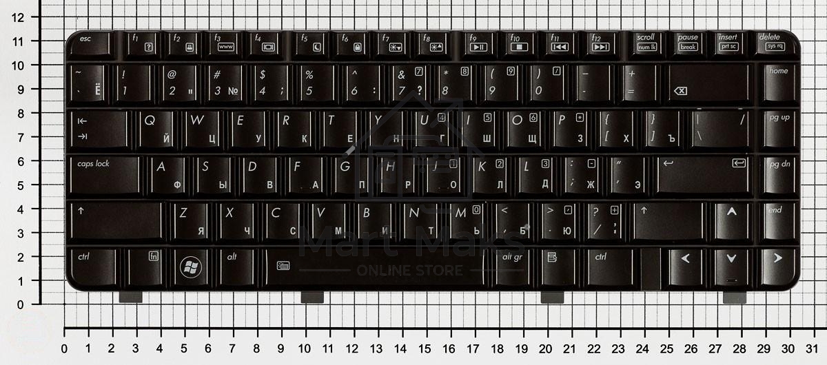 Клавиатура для ноутбука HP Pavilion DV3-2000 DV3-2100 черная с подсветкой