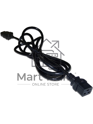 Шнур питания Lanmaster C19-C20, 3х1.5, 220В, 16А, черный, 0.5 метра