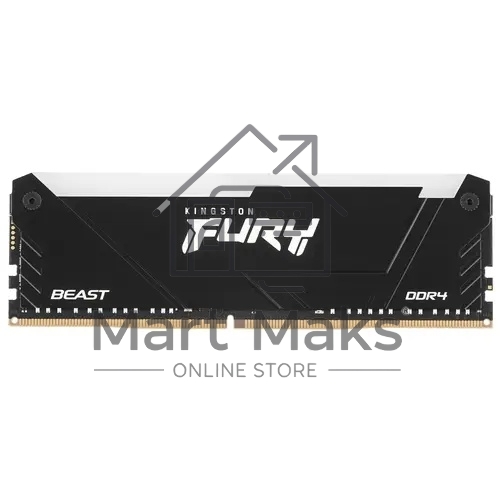 Оперативная память Kingston Fury Beast, DDR4, 16GB (1x16GB), 3600MHz, CL18, DIMM, с радиатором, RGB, черный