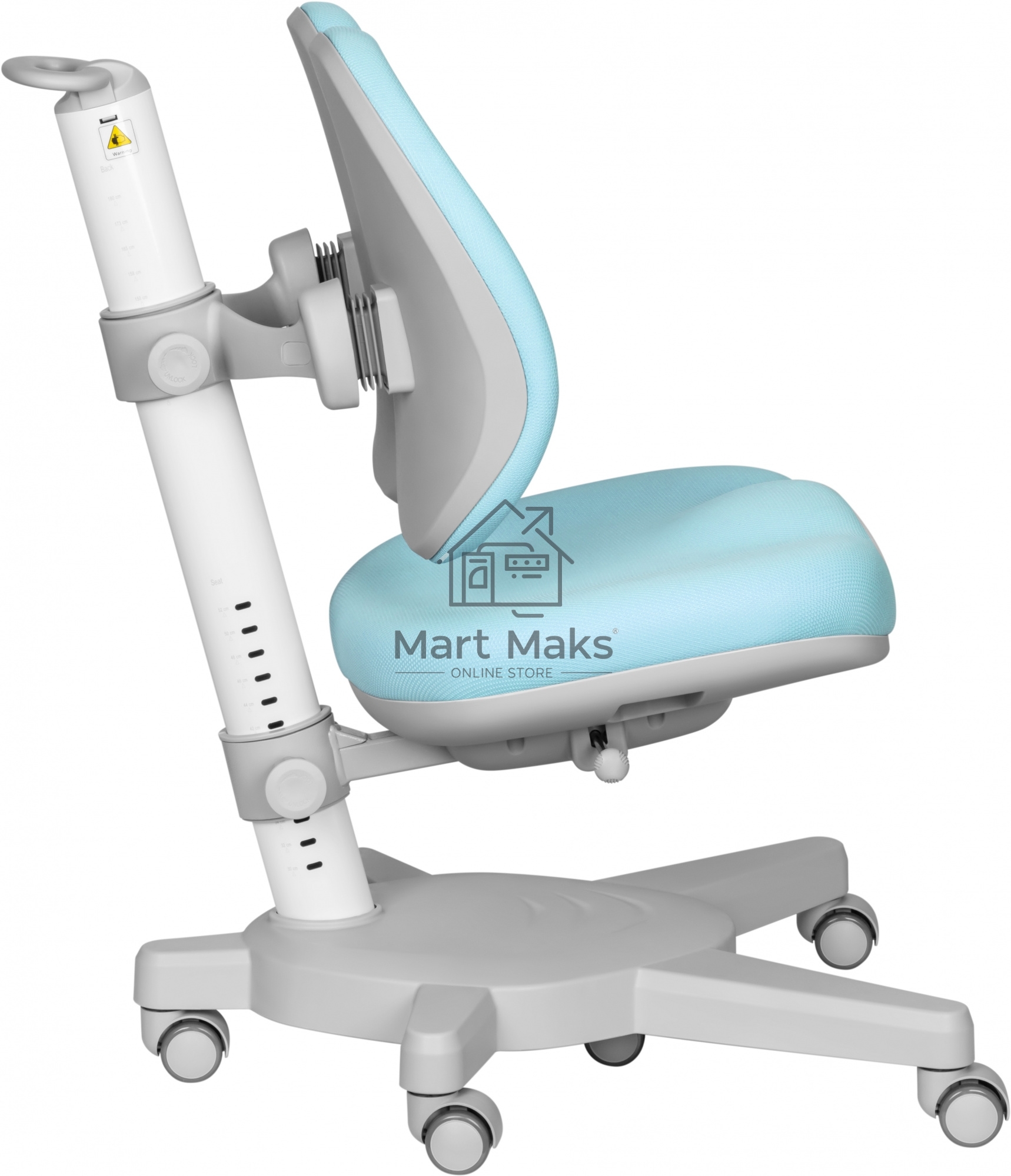 Кресло детское Cactus CS-CHR-3604BL голубой крестов. пластик серый