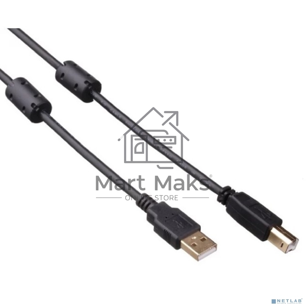 Кабель USB 2.0 ExeGate EX-CCF-USB2-AMBM-4.5 (Am/Bm, 4,5м, 2 фильтра)