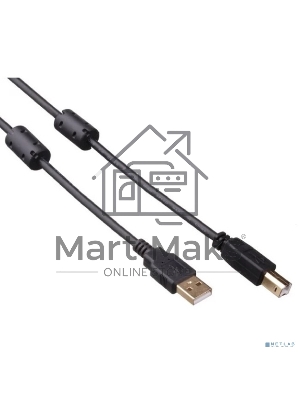Кабель USB 2.0 ExeGate EX-CCF-USB2-AMBM-4.5 (Am/Bm, 4,5м, 2 фильтра)