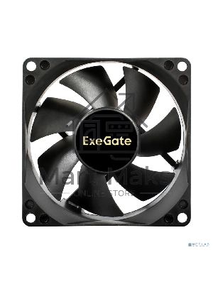 Вентилятор для корпуса ExeGate ExtraSilent ES08025S3P черный, 80 мм, 2100 об/мин, 21 дБ, 3 pin