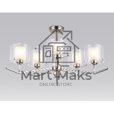 Люстра Ambrella light LH57002/6 SN/FR никель/белый матовый E14/6 max 40W D850*420