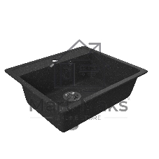 Мойка для кухни BAU Stil Black stone 56х50, выпуск с сифоном в комплекте, черный камень