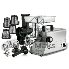 Мясорубка электрическая HOLT HT-MG-010 серый, 3300 Вт, 3.5 кг/мин, реверс, насадки - 4