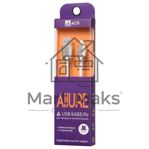 Кабель USB ACD-Allure MicroUSB ~ USB-A Кожа, 1м, белый (ACD-U926-M1W)