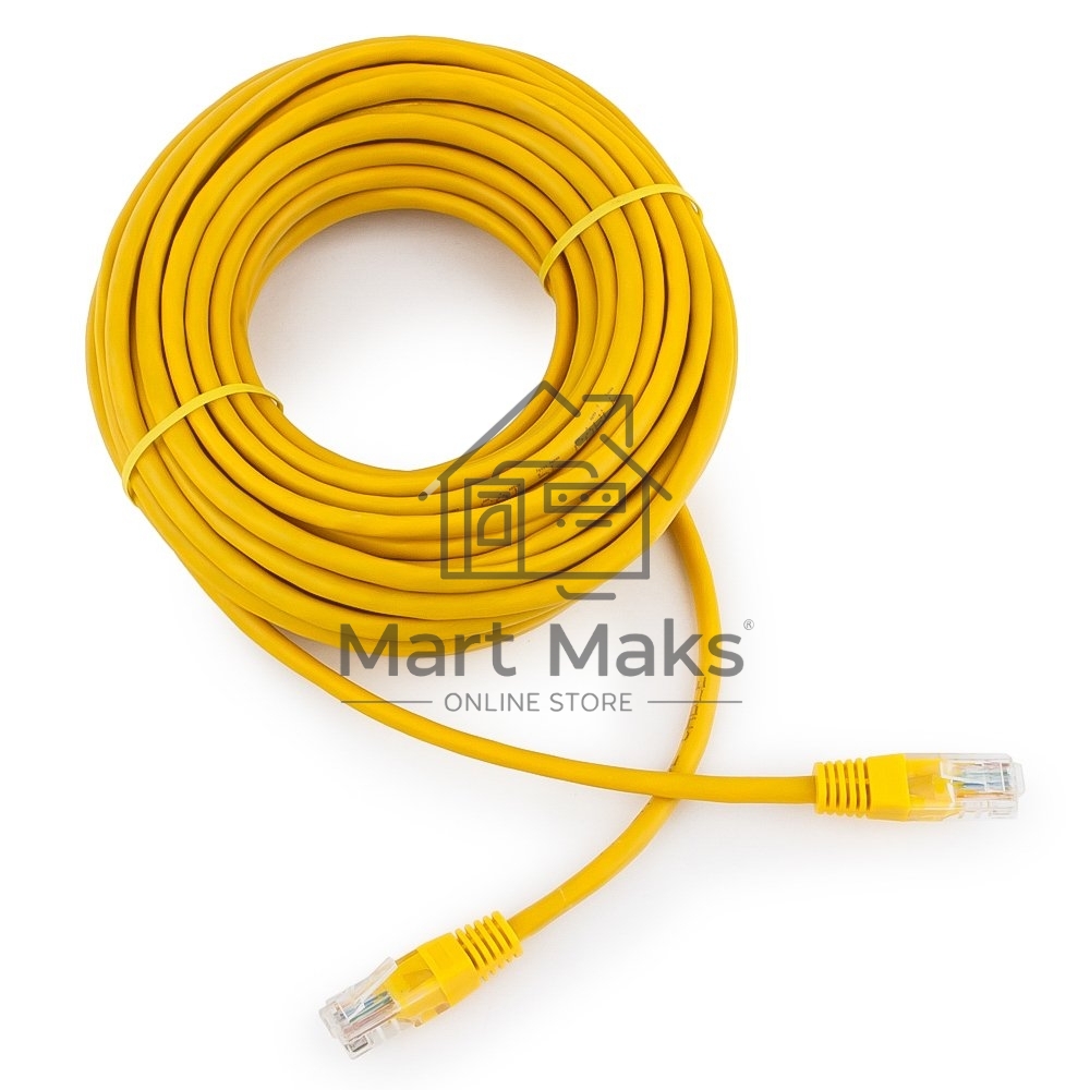 Патч-корд медный UTP Cablexpert PP10-10M/Y кат.5, 10м, литой, многожильный (жёлтый)