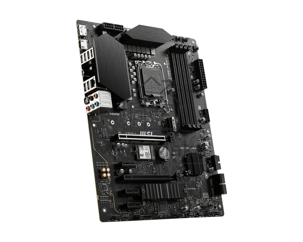 Материнская плата MSI PRO Z790-S WIFI, LGA 1700, ATX, 4xDDR5, 1xPCIe 5.0 x16, 4xM.2, 4xSATA, 1xHDMI, 1xDP, 2.5 Gigabit Ethernet, 7.1 аудио