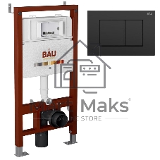 Инсталляция BAU PRO для подвесного унитаза, клавиша смыва BAU Stil для инсталляции, черный матовый