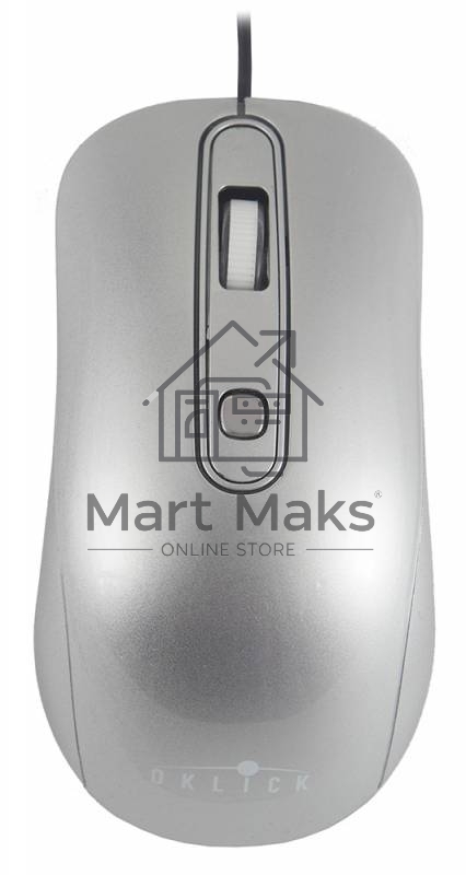 Мышь проводная Oklick 155M серебристый, 1600 dpi, USB, кнопки - 4