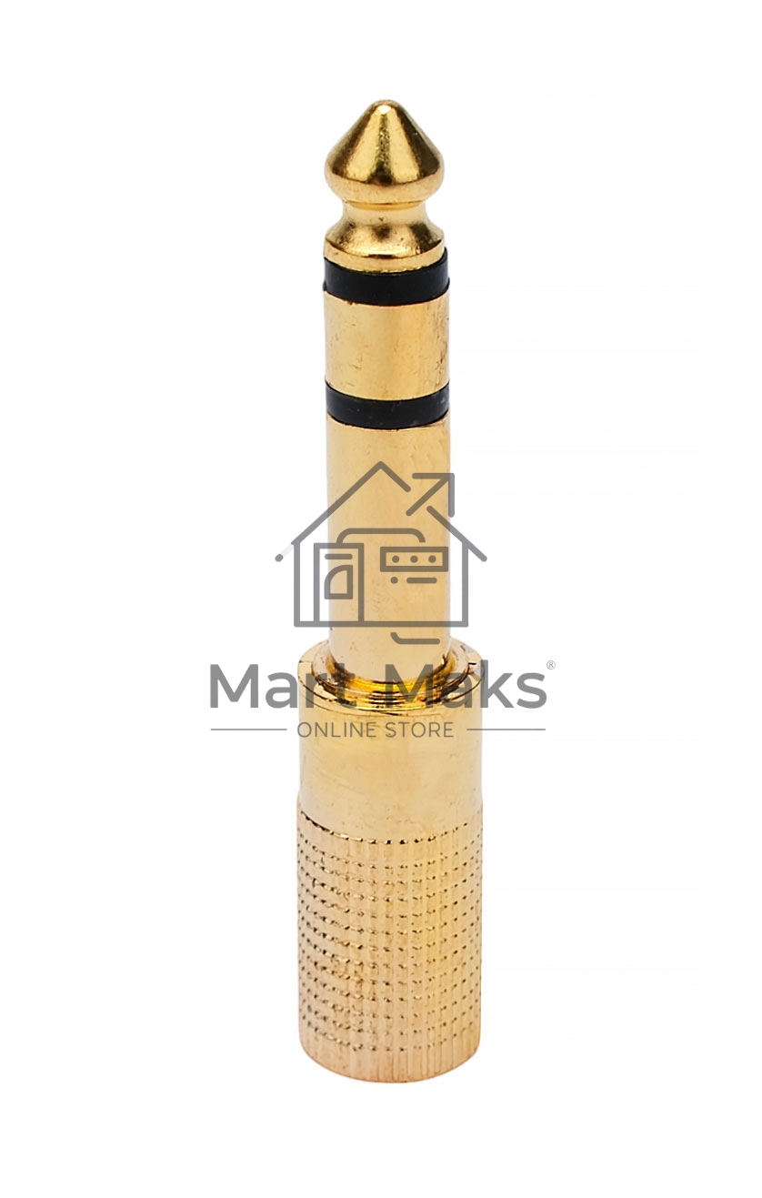 Аудио переходник Cablexpert A-35M-63F,  Jack3.5(M) на Jack6.3(F) стерео,  золотой, пакет