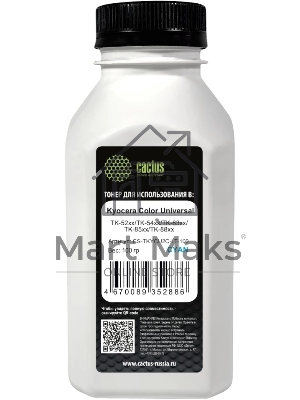 Тонер Cactus CS-TKYCU2C-LT-100 голубой флакон 100гр. для принтера Kyocera Color Universal TK-52xx/TK-54xx/TK-83xx/TK-85xx/TK-88xx