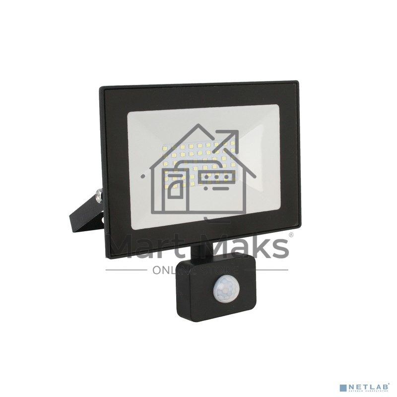 Прожектор уличный Ultraflash LFL-2002S C02 светодиодный 20Вт корп.мет./стек.черный (13329)