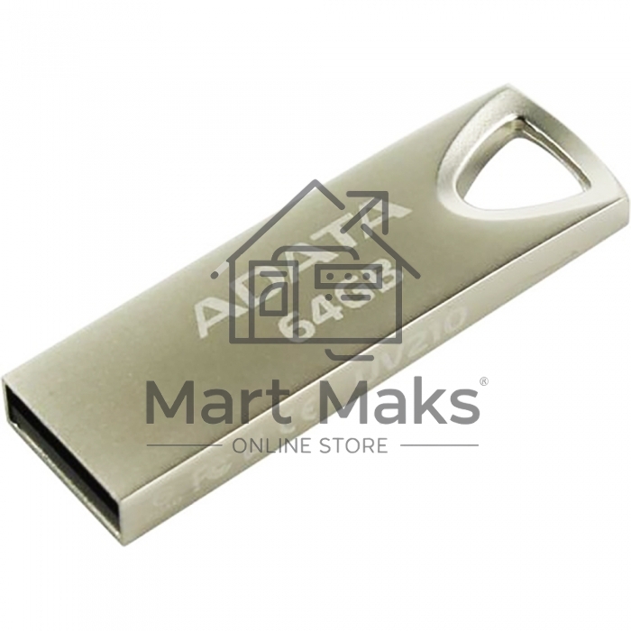 Флешка USB R/W ADATA R/W 64GB ADATA UV210, USB 2.0, Металлич. Серебро