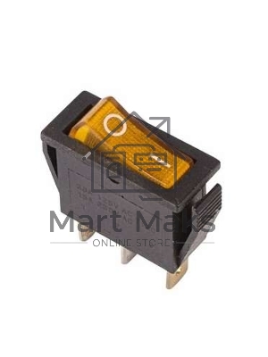 Выключатель клавишный Rexant 250V 15А (3с) ON-OFF желтый с подсветкой