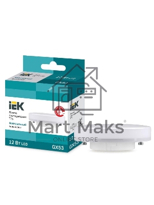 Лампа cветодиодная Iek LLE-T80-12-230-40-GX53 ECO T75 таблетка 12Вт 230В 4000К GX53 IEK
