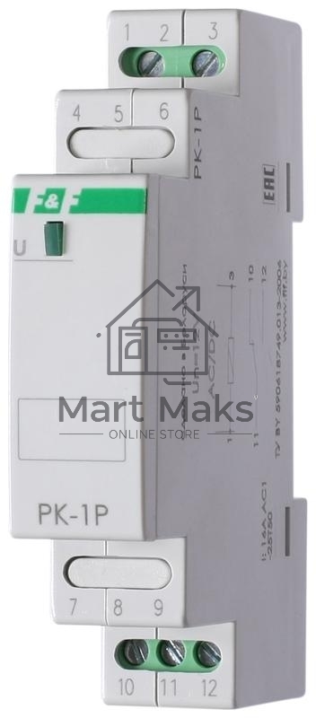 Реле промежуточное PK-1P/Un (монтаж на DIN-рейке 35мм 220В 50Гц 16А перекл.) F&F EA06.001.004