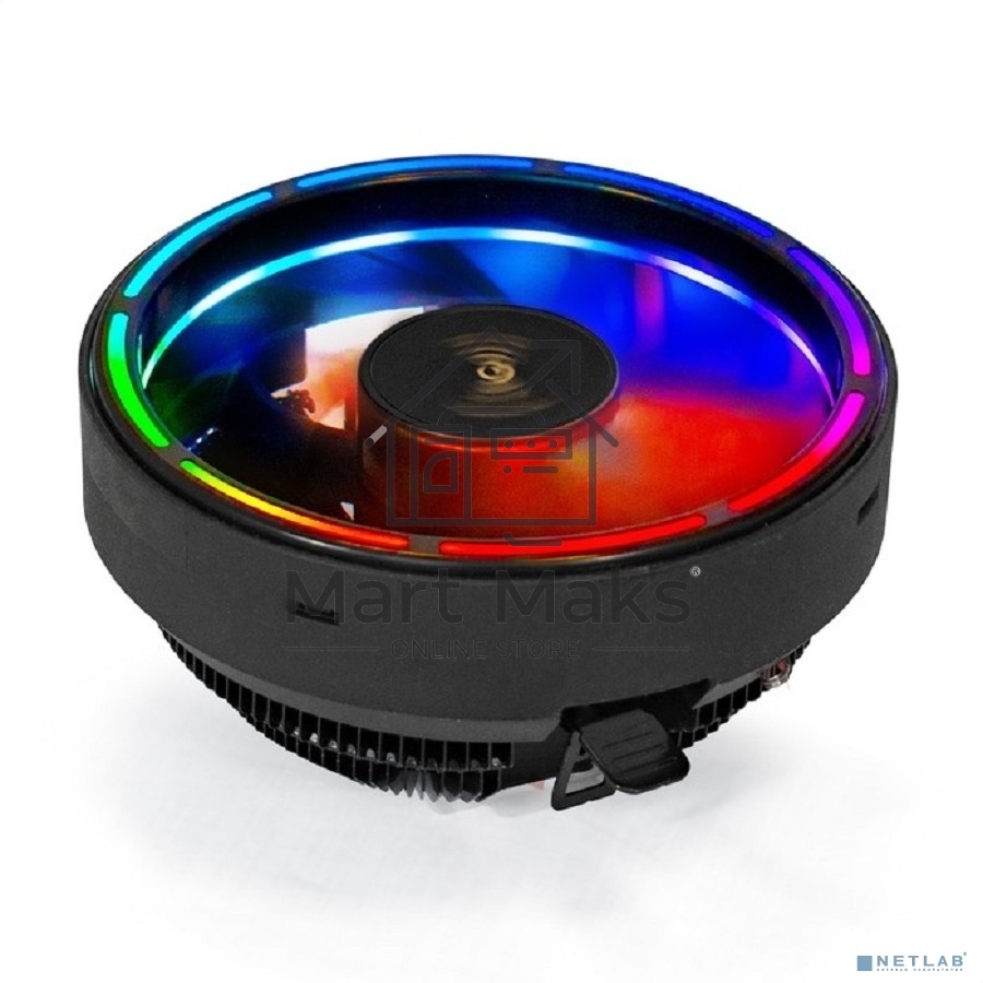 Кулер для процессора ExeGate Dark Magic EE126A-RGB черный, 120 мм, алюминий, 1800 об/мин, 18 дБ, 3 pin, 100 Вт, 95 мм