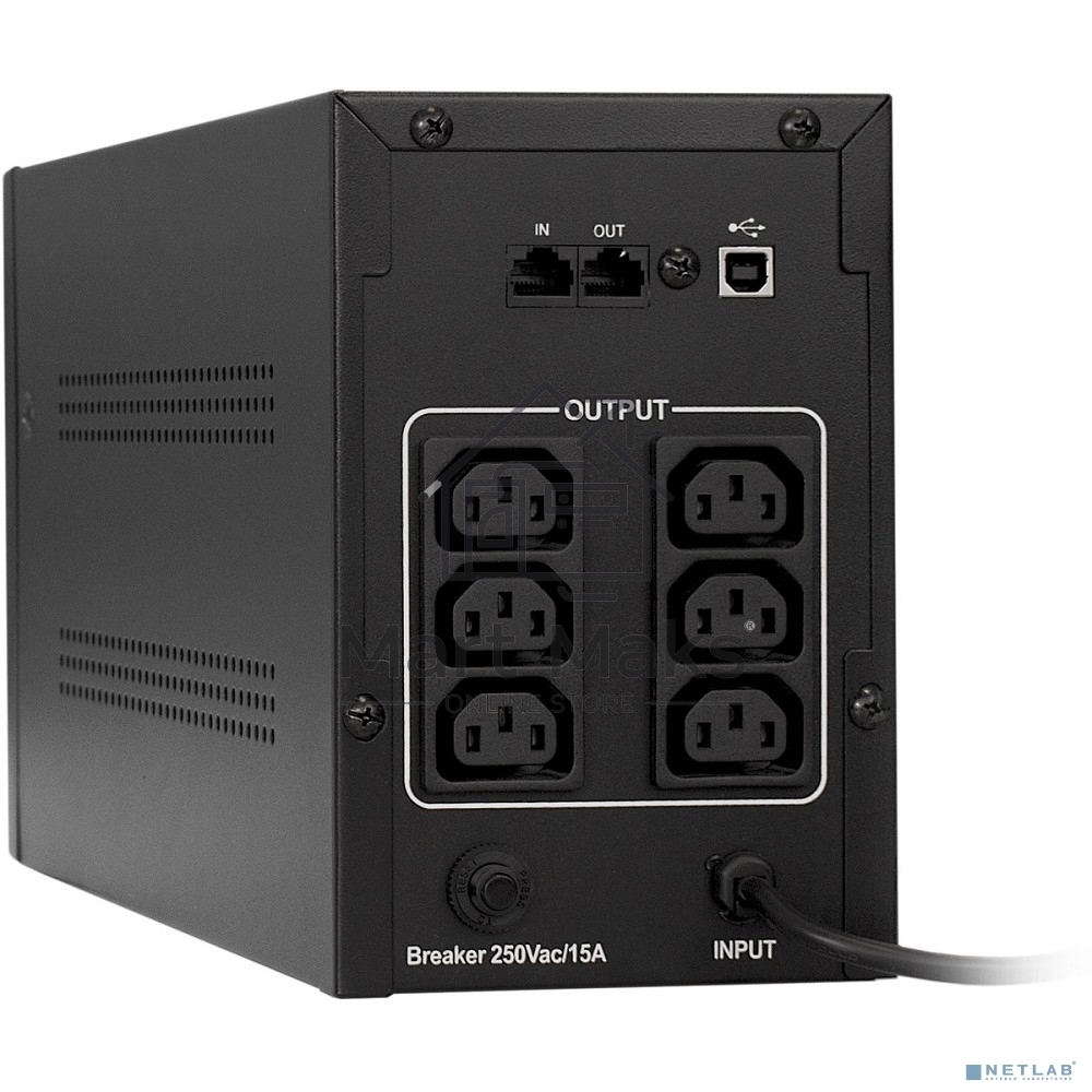 Источник бесперебойного питания ExeGate EP285517RUS SpecialPro Smart LLB-2000.LCD.AVR.C13.RJ.USB <2000VA/1200W, LCD, AVR, 6*IEC-C13, RJ45/11, USB, Black>