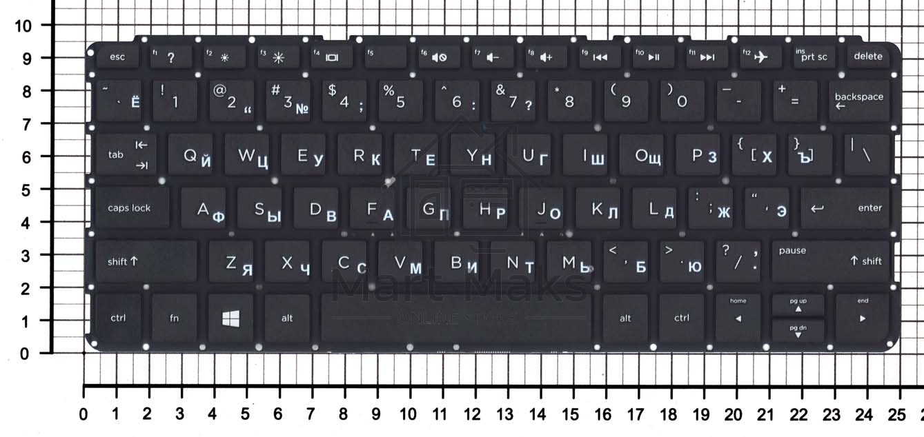 Клавиатура для ноутбука HP Pavilion Touchsmart 11 (11-e030sa) черная