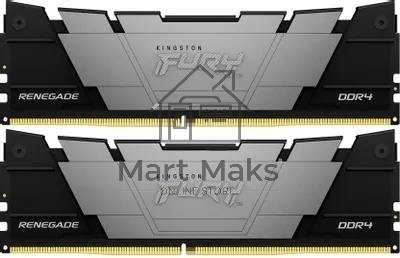 Оперативная память Kingston Fury Renegade, DDR4, 16GB (2x8GB), 3200MHz, CL16, DIMM, с радиатором, серый/черный