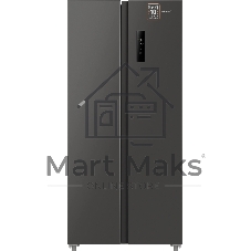 Холодильник Weissgauff WSBS 500 Inverter NoFrost Dark Grey двухкамерный 270/180л морозилка слева, No Frost, Side by Side