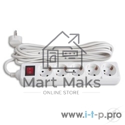 Сетевой удлинитель Buro BU-PS5.3/W 3м (5 розеток) белый (пакет ПЭ)