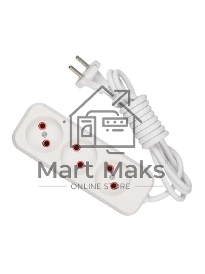 Удлинитель 3х2м без заземл. 10А IP20 Lezard 720-0302-303