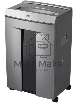 Шредер Deli 9906 серый с автоподачей (секр.P-5)/фрагменты/16лист./30лтр./скрепки/скобы/пл.карты/CD