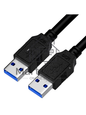 Кабель интерфейсный USB 3.0, 1.0m, AM/AM, черный, двойной экран, армированный, морозостойкий