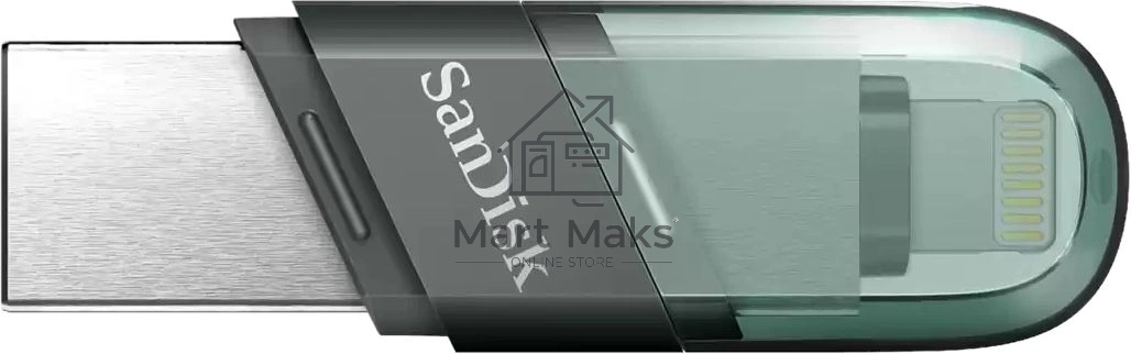 Флешка USB R/W Sandisk 256Gb iXpand Flip SDIX90N-256G-GN6NE USB3.1 зеленый/серебристый