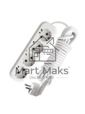 Удлинитель 4х10м с заземл. 16А IP20 Е-304 АБС-пл. ПВС 3х1 UNIVersal 9631984