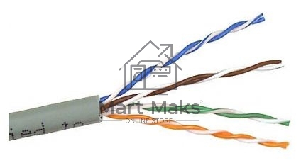 Кабель TWT UTP, 4 пары, Кат.5e, PVC, серый, 100 метров