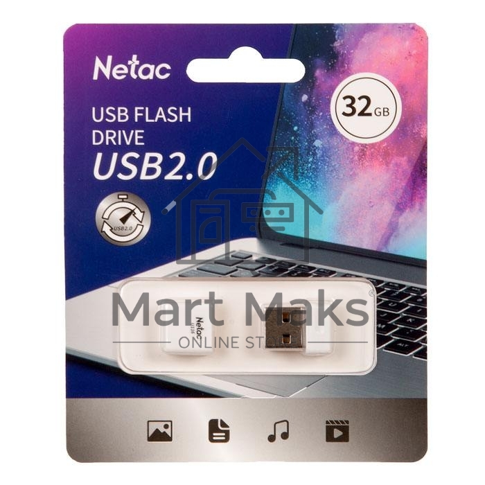 Флешка USB R/W R/W Netac U116 32Gb <NT03U116N-032G-20WH>, USB2.0