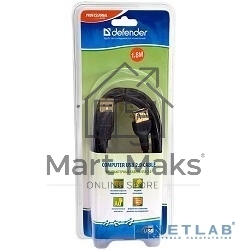 Кабель Defender PRO USB 2.0 кабель удлинительный 1.8м AM/AF, зол.конт, 2фер.фил.