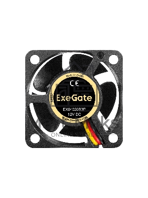 Вентилятор для корпуса ExeGate EX04020B3P черный, 40 мм, 6300 об/мин, 28 дБ, 3 pin