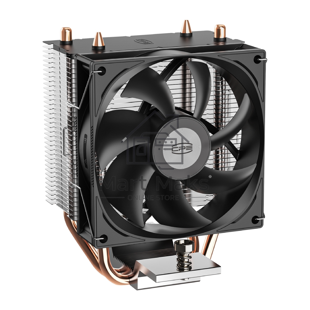 Кулер для процессора PCCooler R200 S115X/1200/1700/AM4/AM5 (TDP 110W, 90mm Non LED Fan, 2 тепловые трубки 6мм, 2200RPM, 28,3dBa)