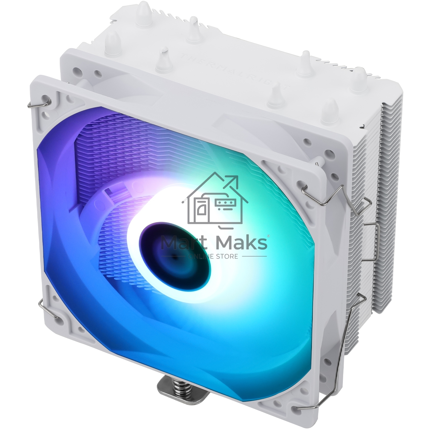 Кулер для процессора Thermalright Assassin X 120 Refined SE белый Argb (4-pin PWM, 148mm, Ni/Cu, 4x6mm, ARGB, 1x120mm, 66.17CFM, 25.6dBA, 1550RPM, S: 1200, 1700, 1851, 115X, AM4, AM5, white)