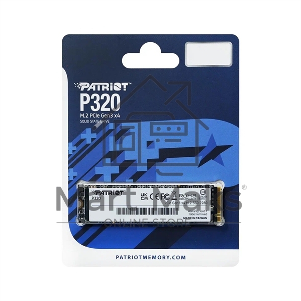 Накопитель SSD Patriot P320, 256GB, PCIe 3.0 x4, M.2 2280, NVMe, R/W 2200/1200