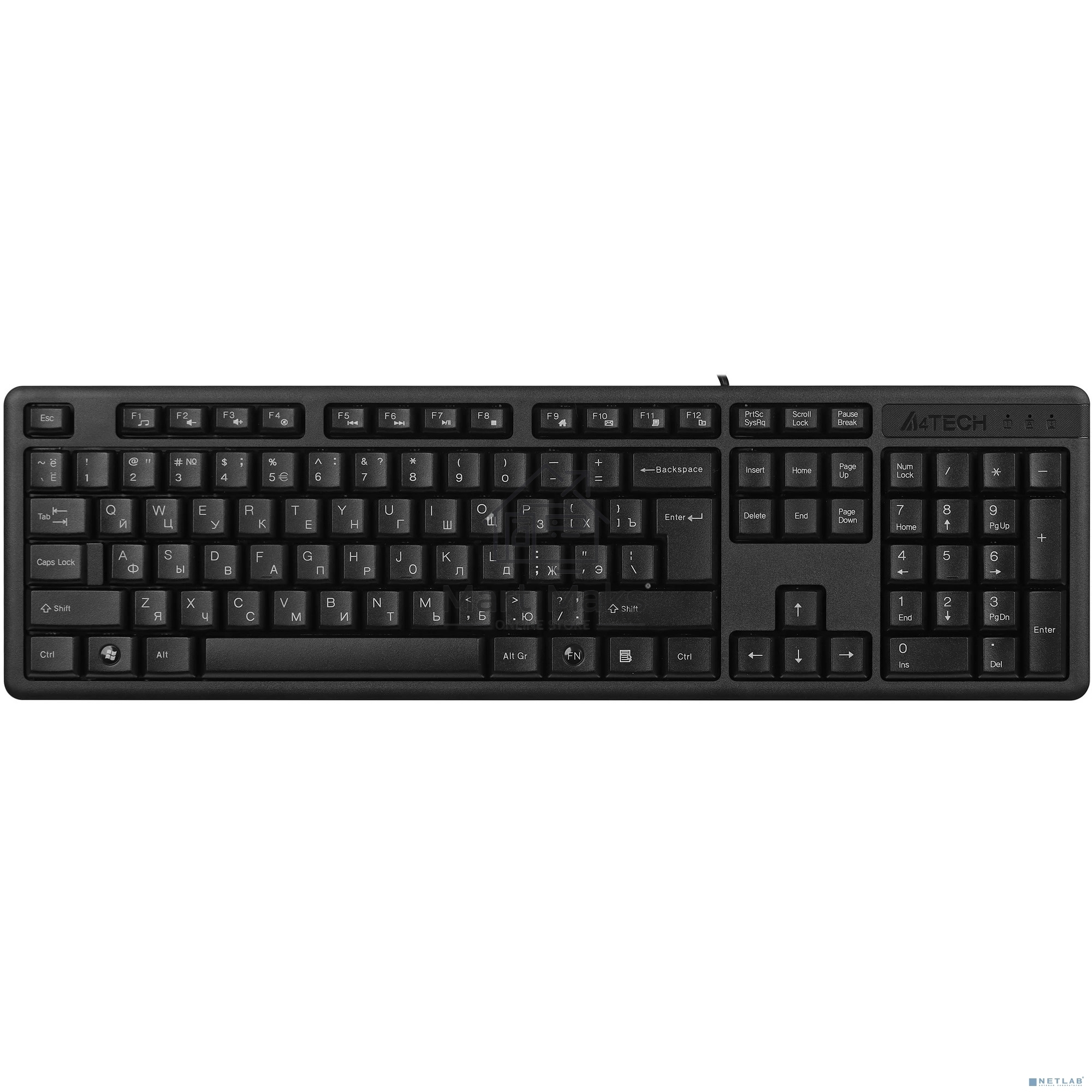 Клавиатура проводная A4Tech KR-3, USB, черный