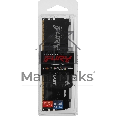 Оперативная память Kingston Fury Beast, DDR5, 16Gb (1x16Gb), 6000MHz, CL30, DIMM, с радиатором, RGB, черный
