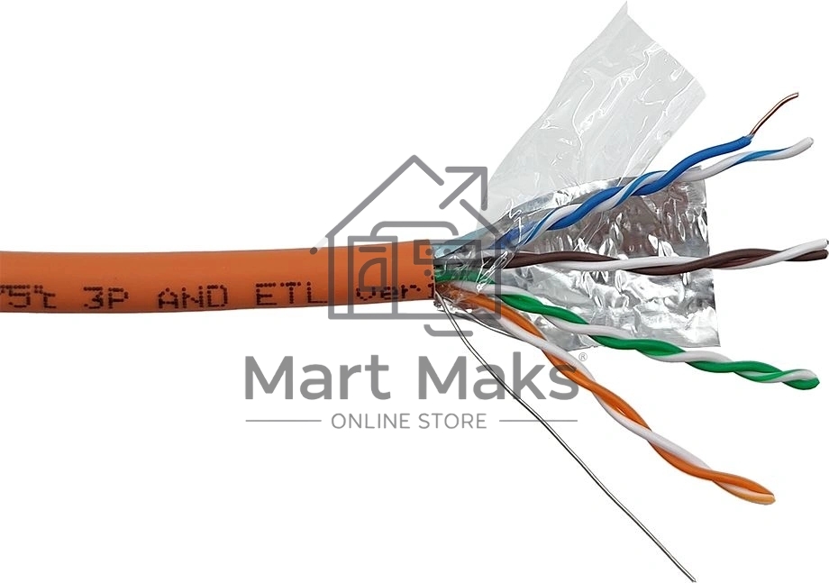 Кабель информационный Lanmaster LAN-5EFTP-HFLT-OR cat.5e FTP 4 пары 24AWG LSZH внутренний 305м оранжевый