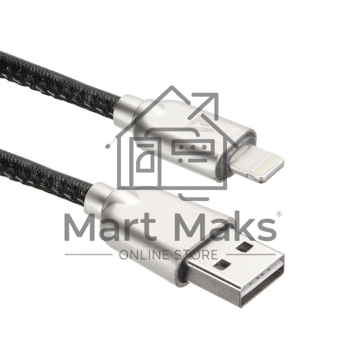 Кабель USB ACD-Allure Lightning ~ USB-A Кожа, 1м, черный (ACD-U926-P5B)