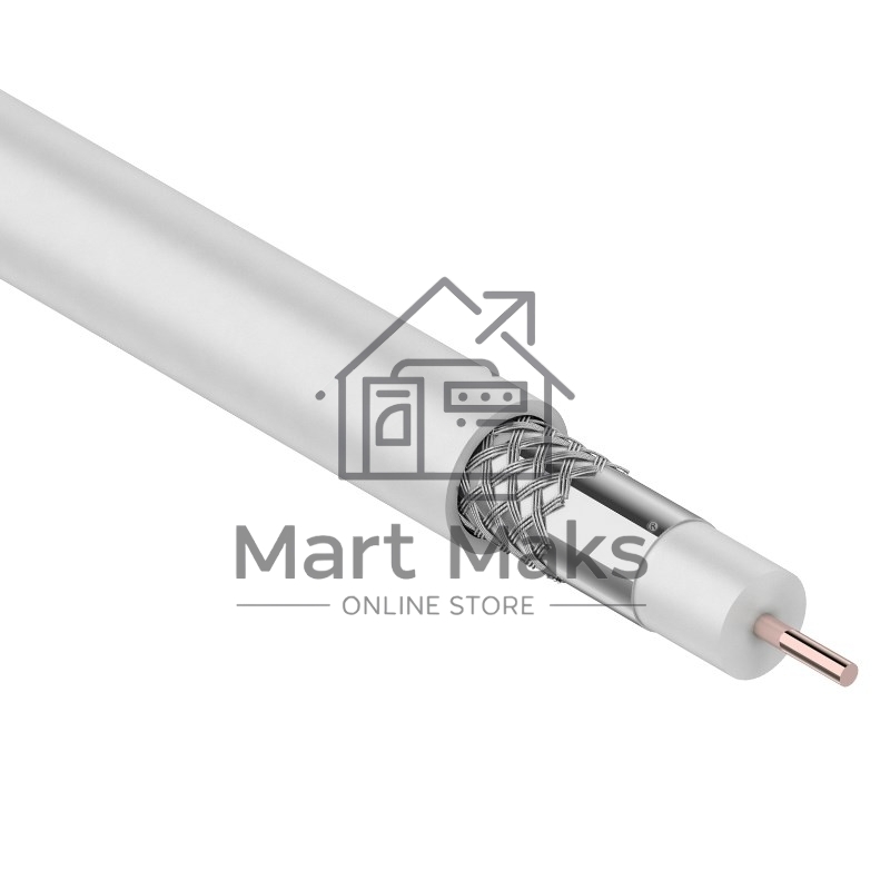 Кабель коаксиальный PROconnect RG-59U, 75 Ом, CCS/Al/Al, 48%, бухта 100 м, белый