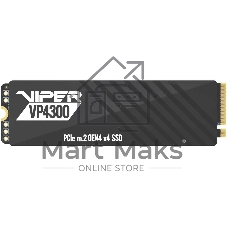 Накопитель SSD Patriot Viper VP4300, 1Tb, PCIe 4.0 x4, M.2 2280, NVMe, R/W 7400/5500, с радиатором