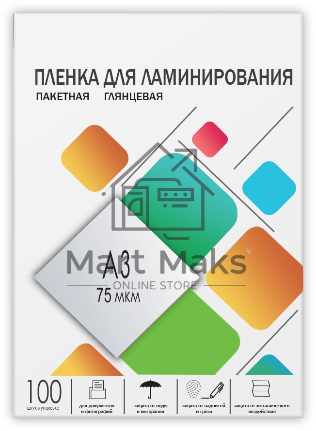Пленка глянцевая ГЕЛЕОС 303х426 LPA3-75 (75 мик) 100 шт.